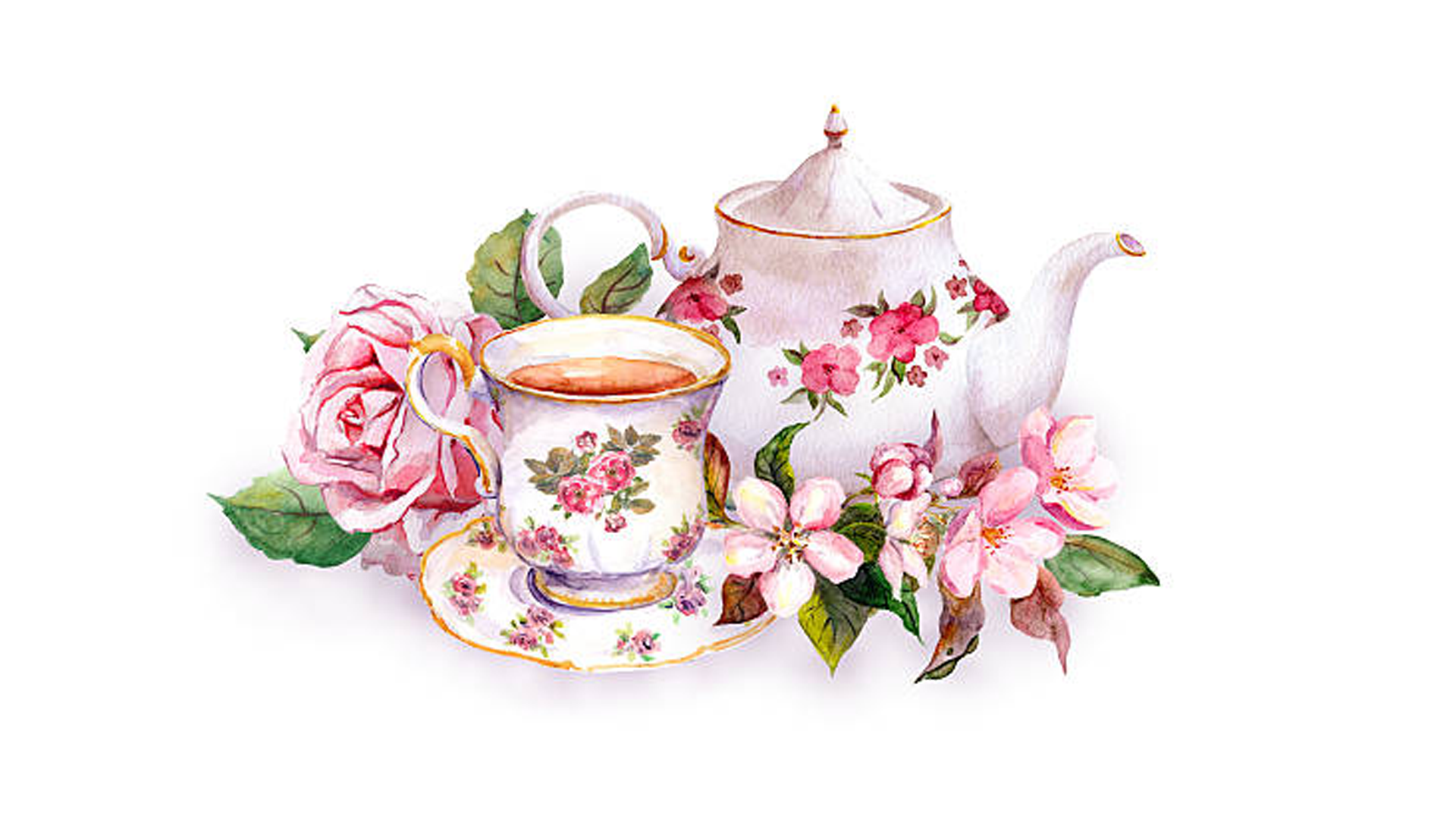 Illustration of a fancy tea set